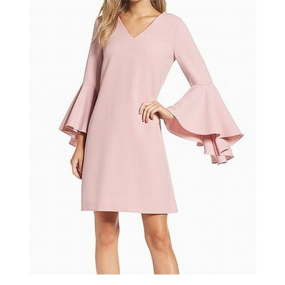 Eliza J Dresses & Skirts - Eliza J pink shift dress with bell sleeves